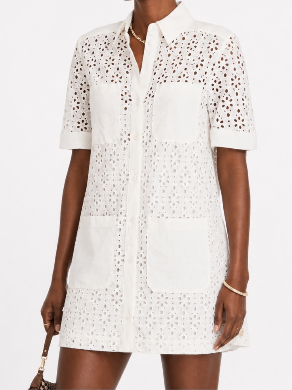 NWT Veronica Beard Rafaela White Eyelet Lace Mini Dress - Size 4
